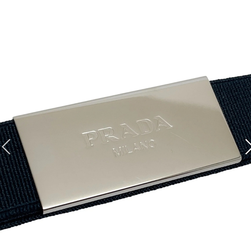 NWOT Prada Blue Belt with Metallic Buckle